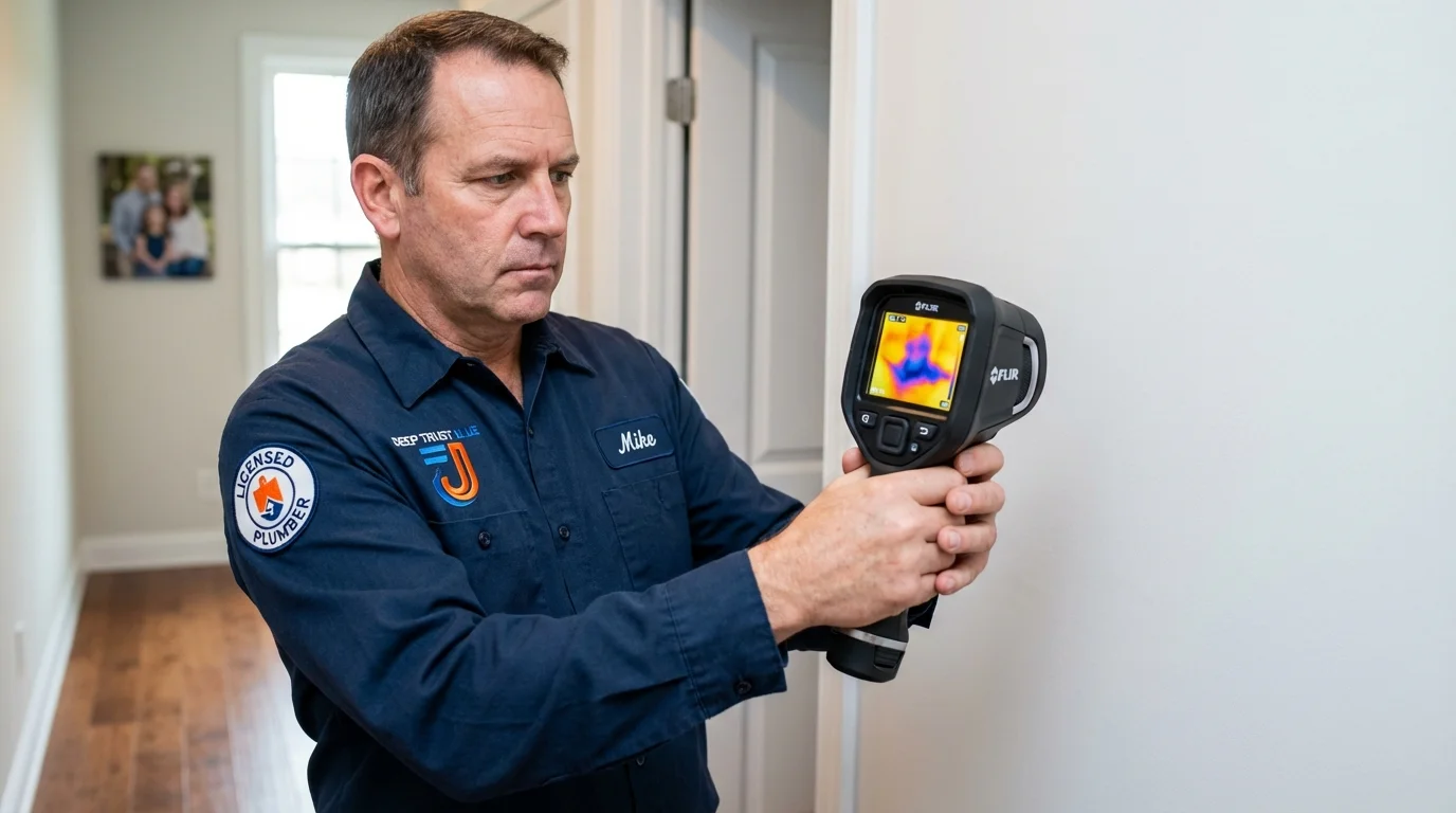 Thermal imaging leak detection by Johns Plumbing LLC in Water Mill